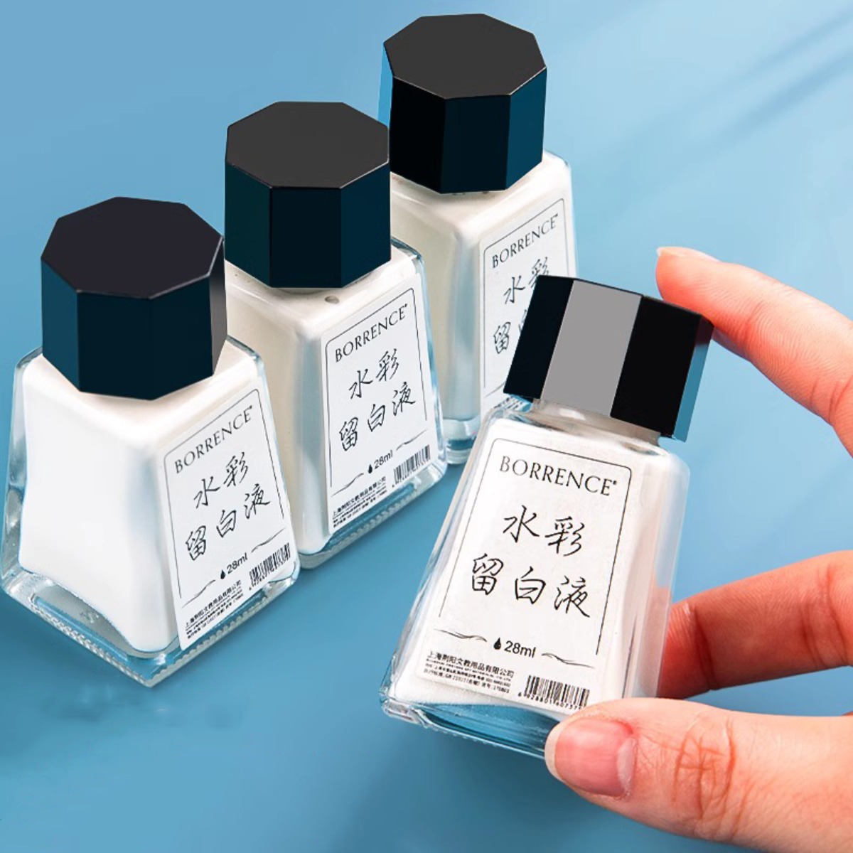 Correction Fluid White - Акварельная маскирующая жидкость Borrence, 28 мл,