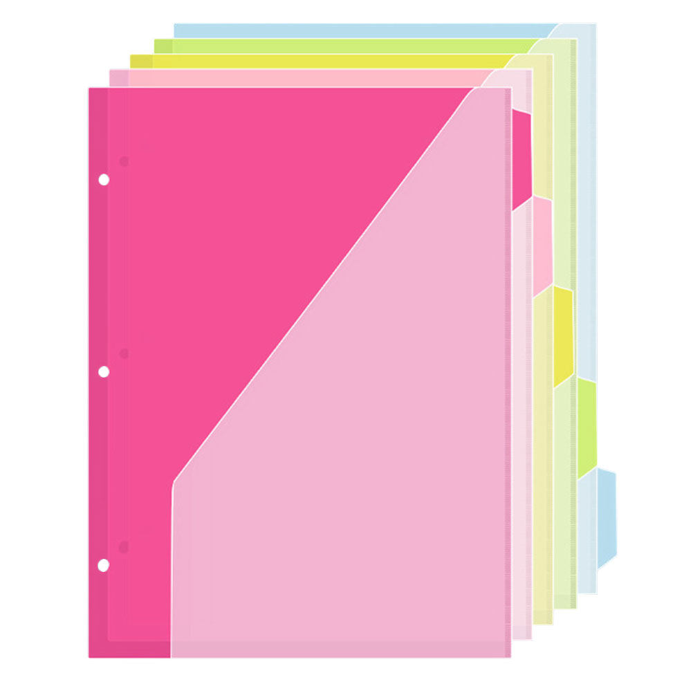 Index Tab Divider - 5 шт. трехдырочных разделителей для папок