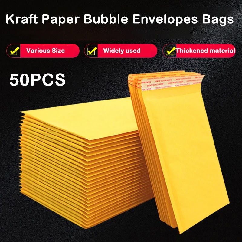 Letter Envelope Kraft - 50 шт., крафт-бумага, пузырьковые почтовые конверты,