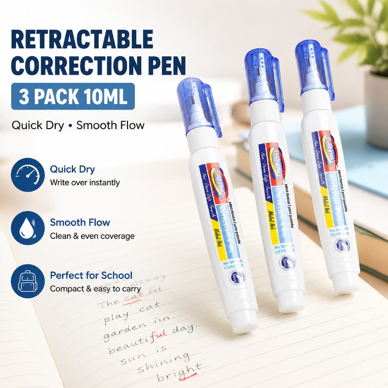 Correction Fluid White - Быстросохнущая корректирующая жидкость-корректор, портативное средство для